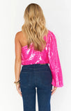 Party Top - Bright Pink Sequins