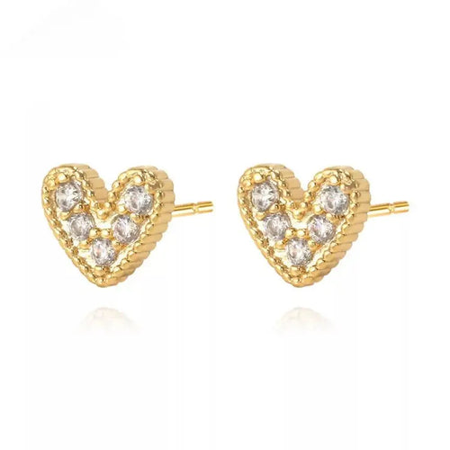 Nia Pave Heart Studs