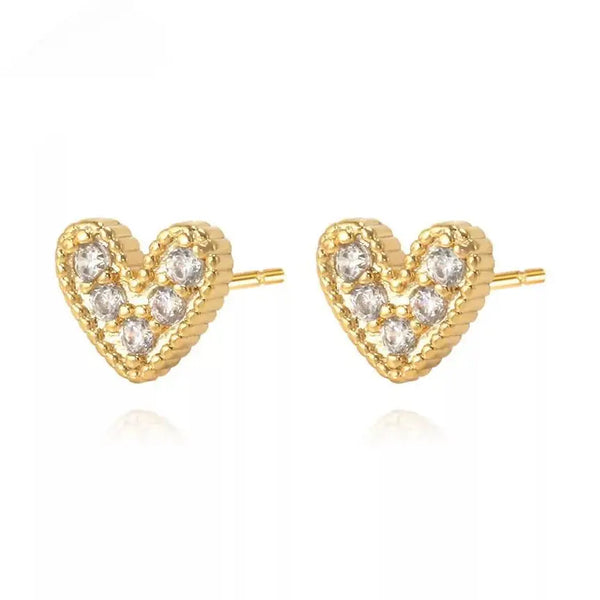 Nia Pave Heart Studs