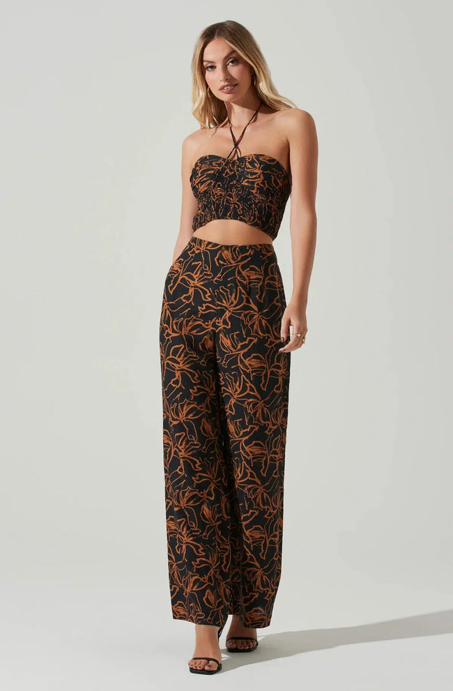 Allene Top - Black Rust Print