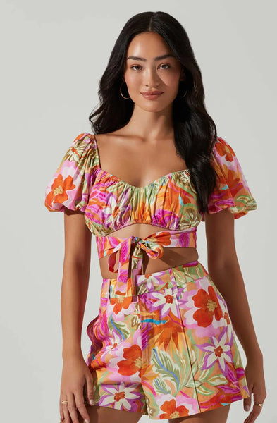 Kerry Top - Orange Purple Multi