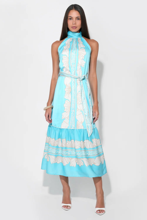Ariella Halter Printed Seashell Maxi Dress