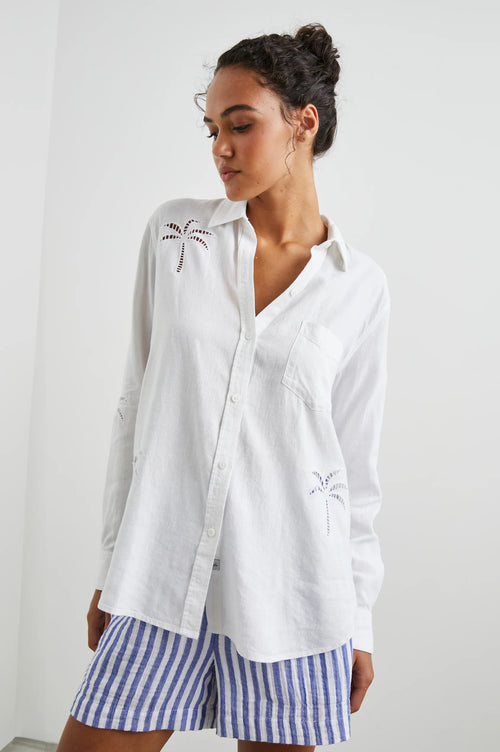 Charli Shirt - Eyelet Palm Tree