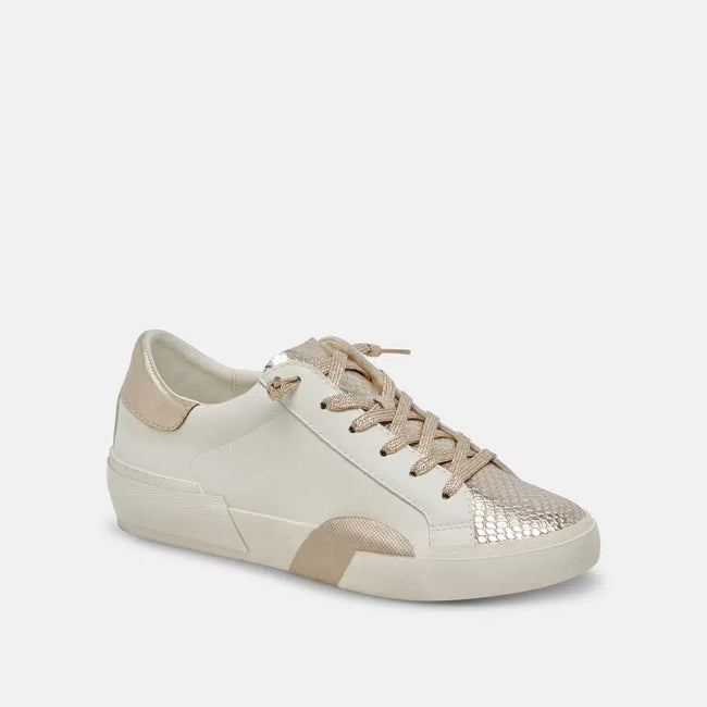 Zina Sneakers - White Gold Leather