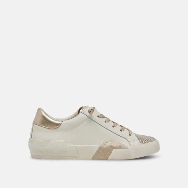 Zina Sneakers - White Gold Leather