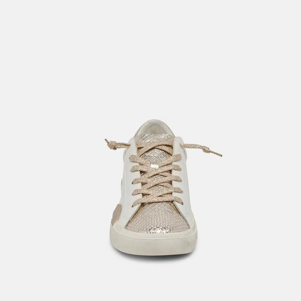 Zina Sneakers - White Gold Leather