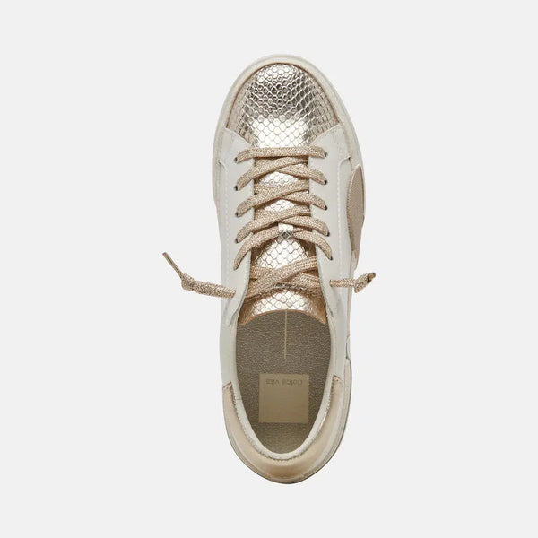 Zina Sneakers - Gold Leather – Canvas