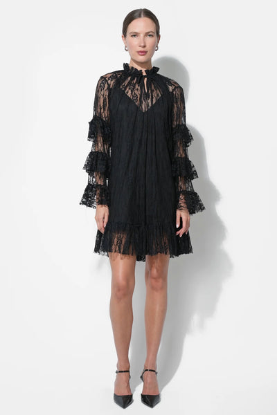 Lorena Lace Ruffled Shift Dress