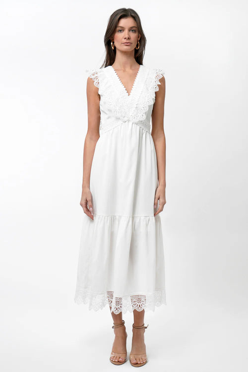 Adaline Floral Lace Trim Maxi Dress