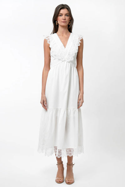 Adaline Floral Lace Trim Maxi Dress