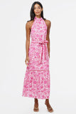 Maisy Floral Halter Neck Tie Printed Maxi Dress