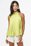 Halter Pleated Satin Top