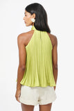 Halter Pleated Satin Top