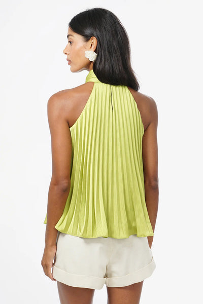 Halter Pleated Satin Top