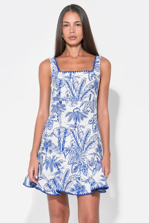 Ximena Square Neck Jacquard Mini Dress