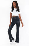 Nashville Pull On Flare - Black Faux Leather