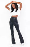 Nashville Pull On Flare - Black Faux Leather
