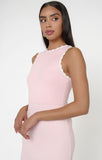 Cora Mini Dress in Taffy Pink Knit - back