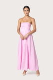 Talia Pintuck Linen Maxi Dress in Slipper