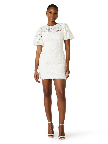 canvas mini dress Zora Canvas Stripe Button Drown Mini Dress IVORY/BLACK / L