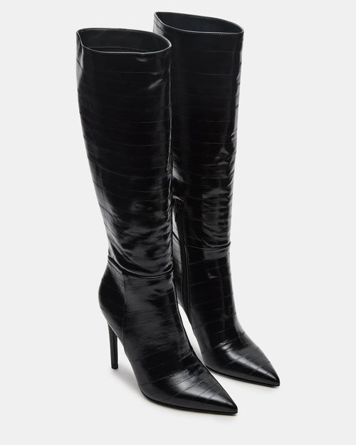 Steve Madden Nitro Black Eel Boots