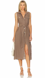 Sleeveless Utility Duster Dress - Coastal Fog