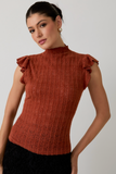 Sandra Mock Neck Lace Top