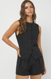 Donna Button Down Sleeveless Vest