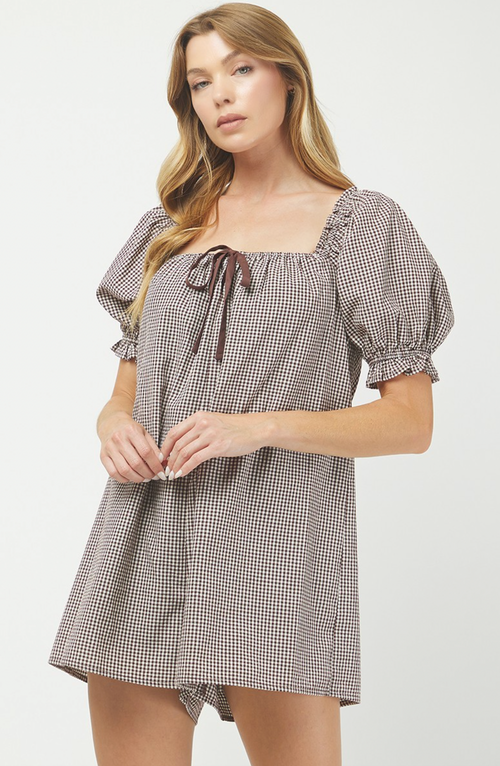 Abby Gingham Romper