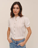 Short Sleeve Cardigan - Ivory