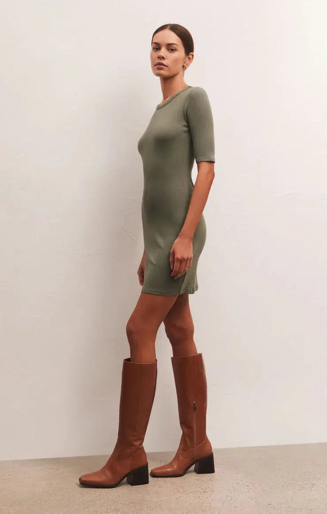 Carolina Half Sleeve Mini Dress - Evergreen