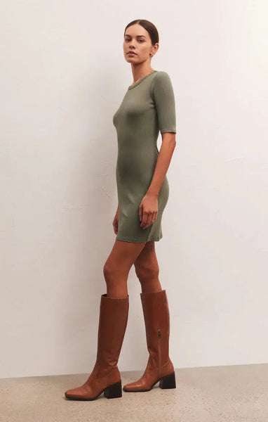 Carolina Half Sleeve Mini Dress - Evergreen