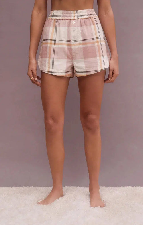 Co-Ed Plaid Boxer - Natural