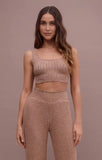 Zoe Rib Tank Bra - Maple Heather