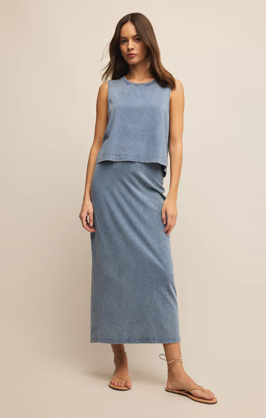 Sloane Jersey Denim Muscle Tank