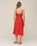 Apron Midi Dress - Scarlet Sand