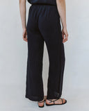 Beach Pant With Lattice Stripe - Black