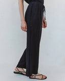 Beach Pant With Lattice Stripe - Black