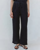 Beach Pant With Lattice Stripe - Black