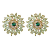 Dahlia Bloom Crystal Statement Studs