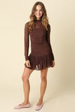 Nia Ruched Drop Waist Mesh Dress