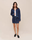 Crop Zip Up Barn Jacket - Dark Rinse Wash