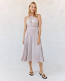 Cut Out Back Midi Halter Dress - Sunwashed Check