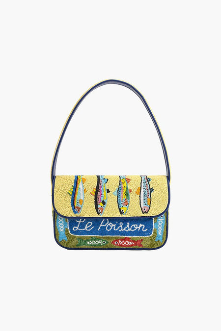 Rainbow Shell Beaded Shoulder Bag