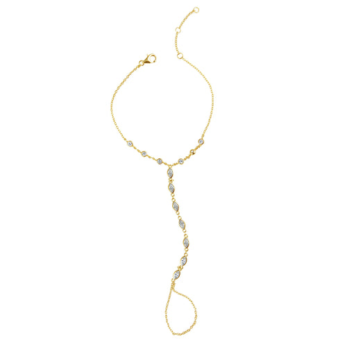 Anastasia Hand Chain Bracelet: Gold