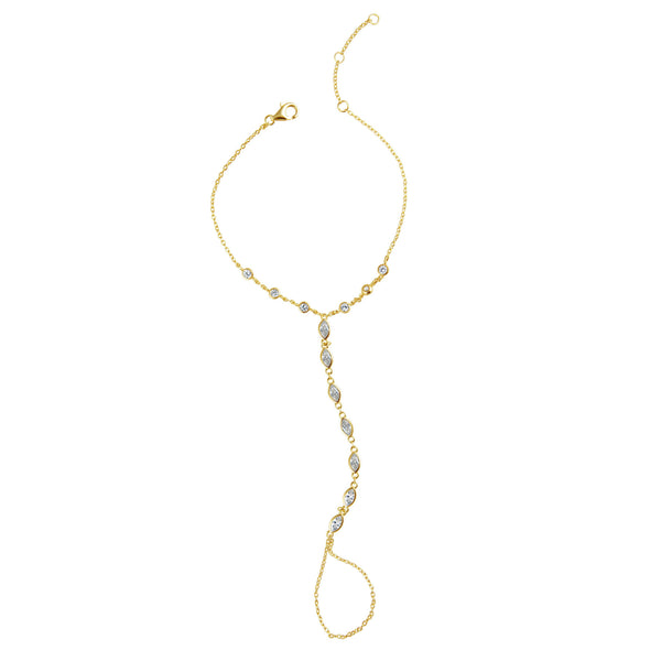 Anastasia Hand Chain Bracelet: Gold