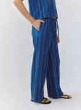 Drawstring Pant - Indigo Stripe