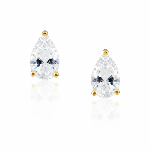 Pear Cut Studs: Gold