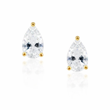 Pear Cut Studs: Gold