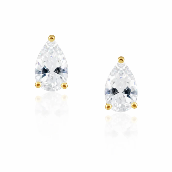 Pear Cut Studs: Gold